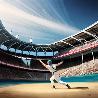 Ein Baseballfeld
