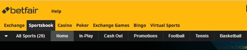 Das Sportangebot von Betfair