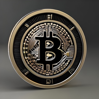 Eine Bitcoin-Münze aus Silber