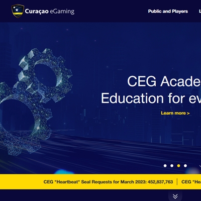 Ansicht der Website curacao-egaming.com