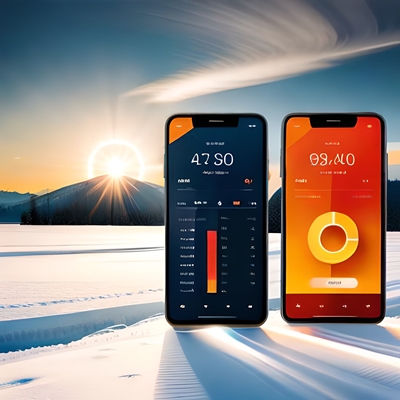 Zwei Smartphone-Bildschirme zeigen Teamstatistiken an